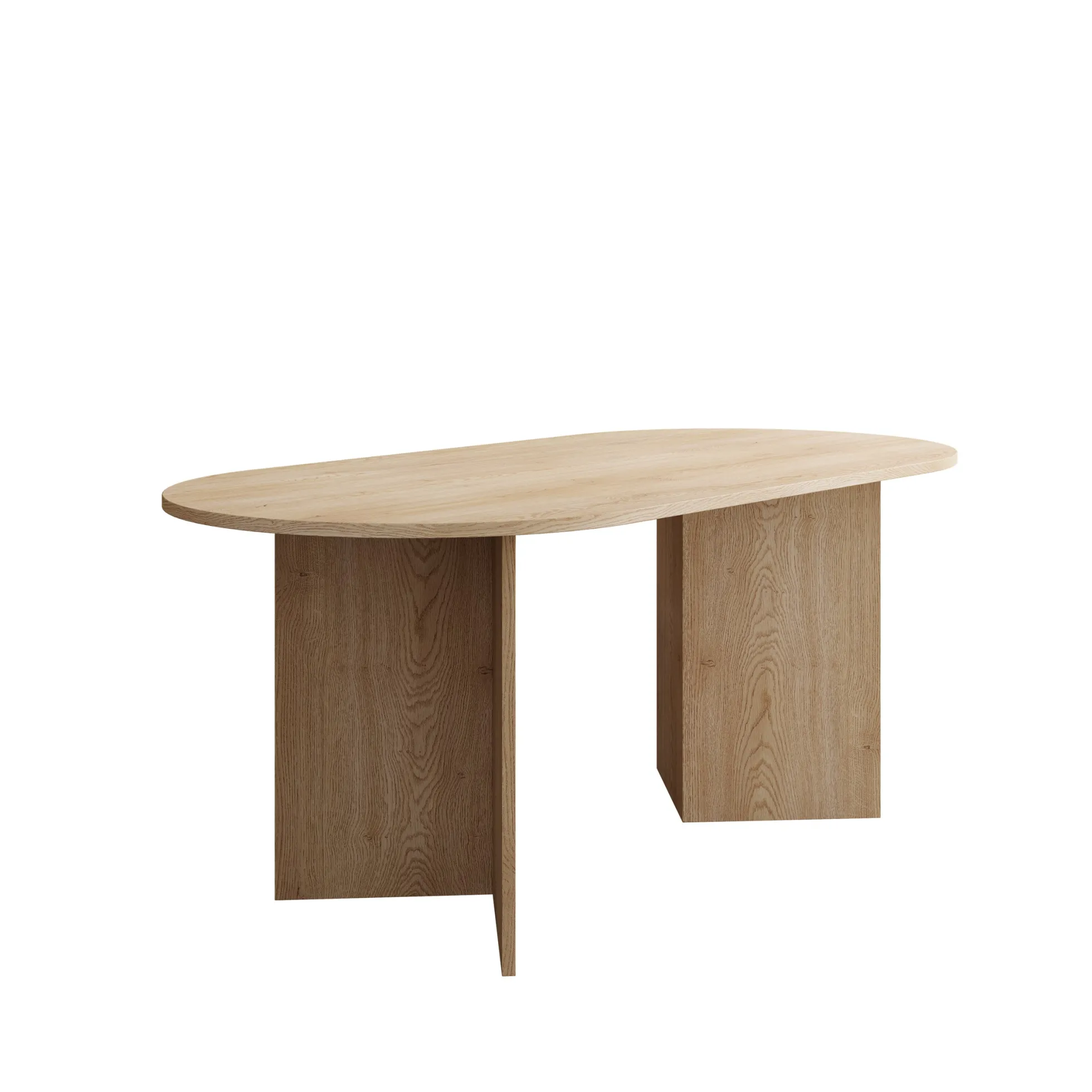 Glenne - Eetkamertafel ovaal - Licht eiken patroon - 185x90x75 cm
