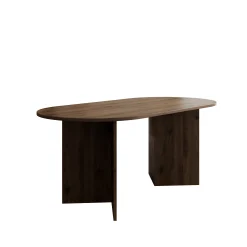 Glenne - Eetkamertafel ovaal - Donker eiken patroon - 185x90x75 cm