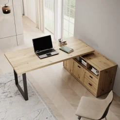 Glymp - Bureau - Eikenpatroon - 181x124x74 cm
