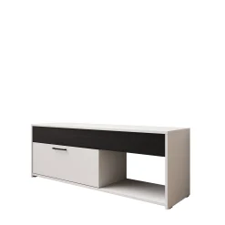 Gren - TV-Meubel - Wit/Zwart - 122x33x44 cm