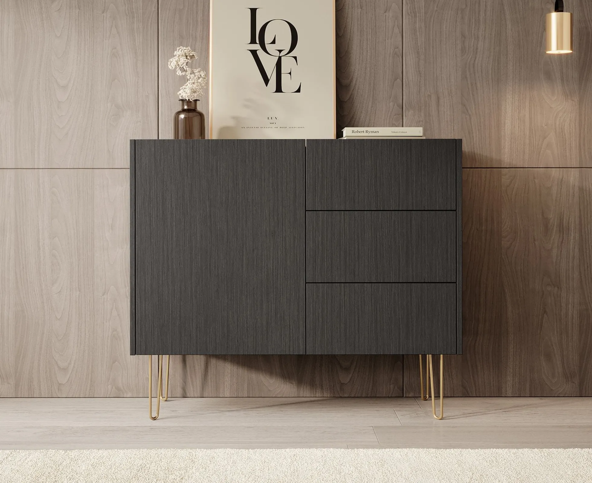 Hacienda - Dressoir - Zwart - 97x37x83 cm