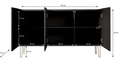 Hacienda - Dressoir - Zwart - 144x37x83 cm