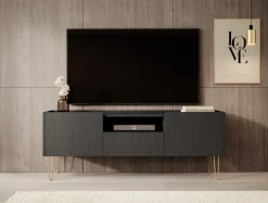 Hacienda - TV-Meubel met 2 deuren - Zwart - 144 cm