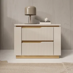 Harper - Nachtkastje - Beige - 56x40x42 cm