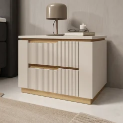Harper - Nachtkastje - Beige - 56x40x42 cm