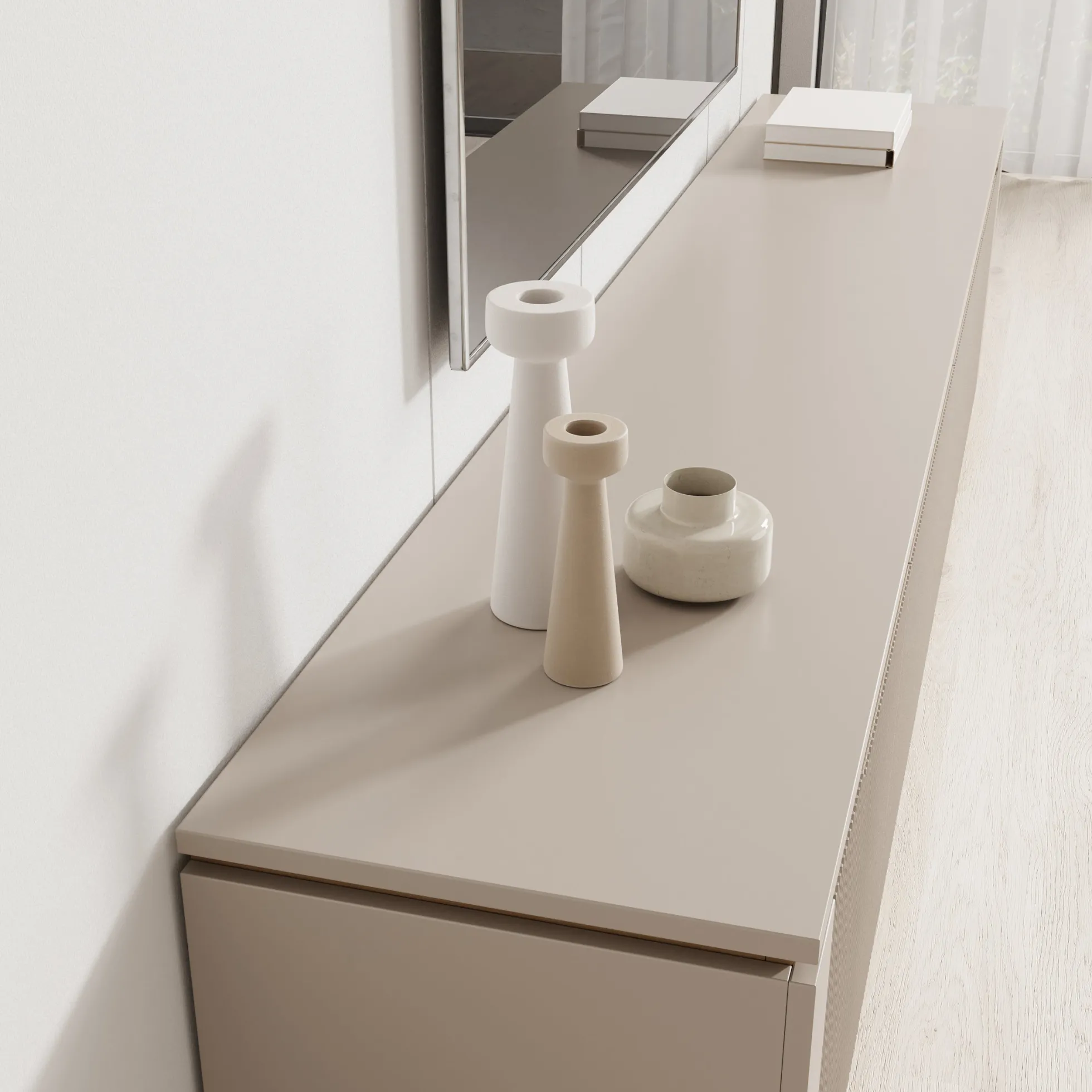 Harper - TV-Meubel - Beige - 219x40x50 cm