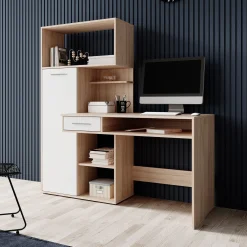 Harrah - Bureau - Eiken - Wit - 150 cm