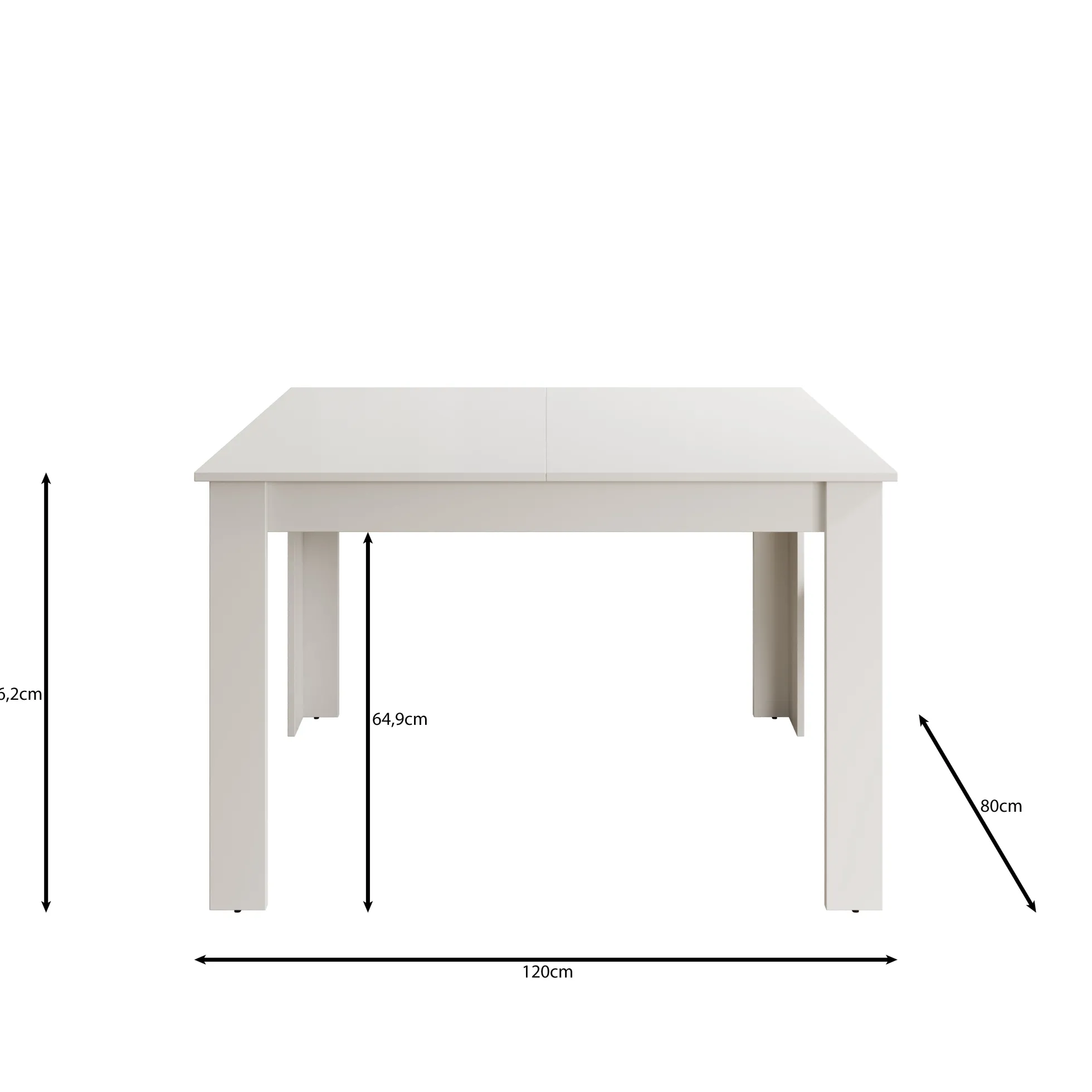 Haverford - Eetkamertafel - Uitschuifbaar - Eikenpatroon - 120x80x76cm