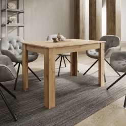 Haverford - Eetkamertafel - Uitschuifbaar - Eikenpatroon - 120x80x76cm
