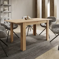 Haverford - Eetkamertafel - Uitschuifbaar - Eikenpatroon - 120x80x76cm