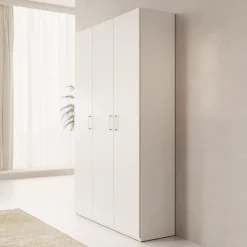 Havron - Kledingkast 3 deurs - Wit - 133x42x211 cm