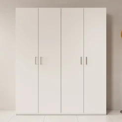 Havron - Kledingkast 4 deurs - Wit - 178x42x211 cm