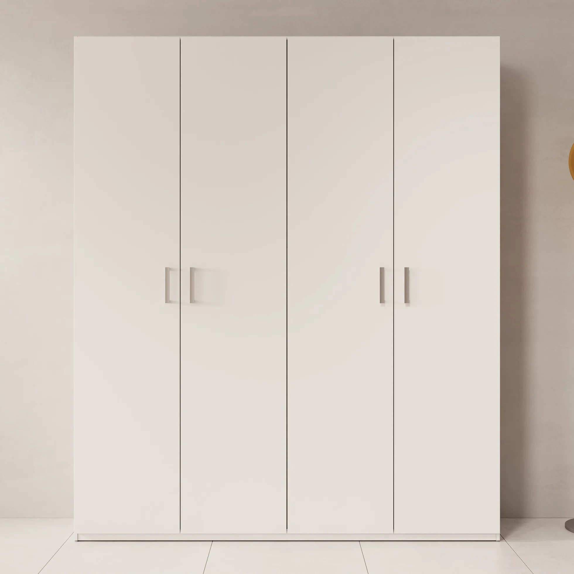 Havron - Kledingkast 4 deurs - Wit - 178x42x211 cm