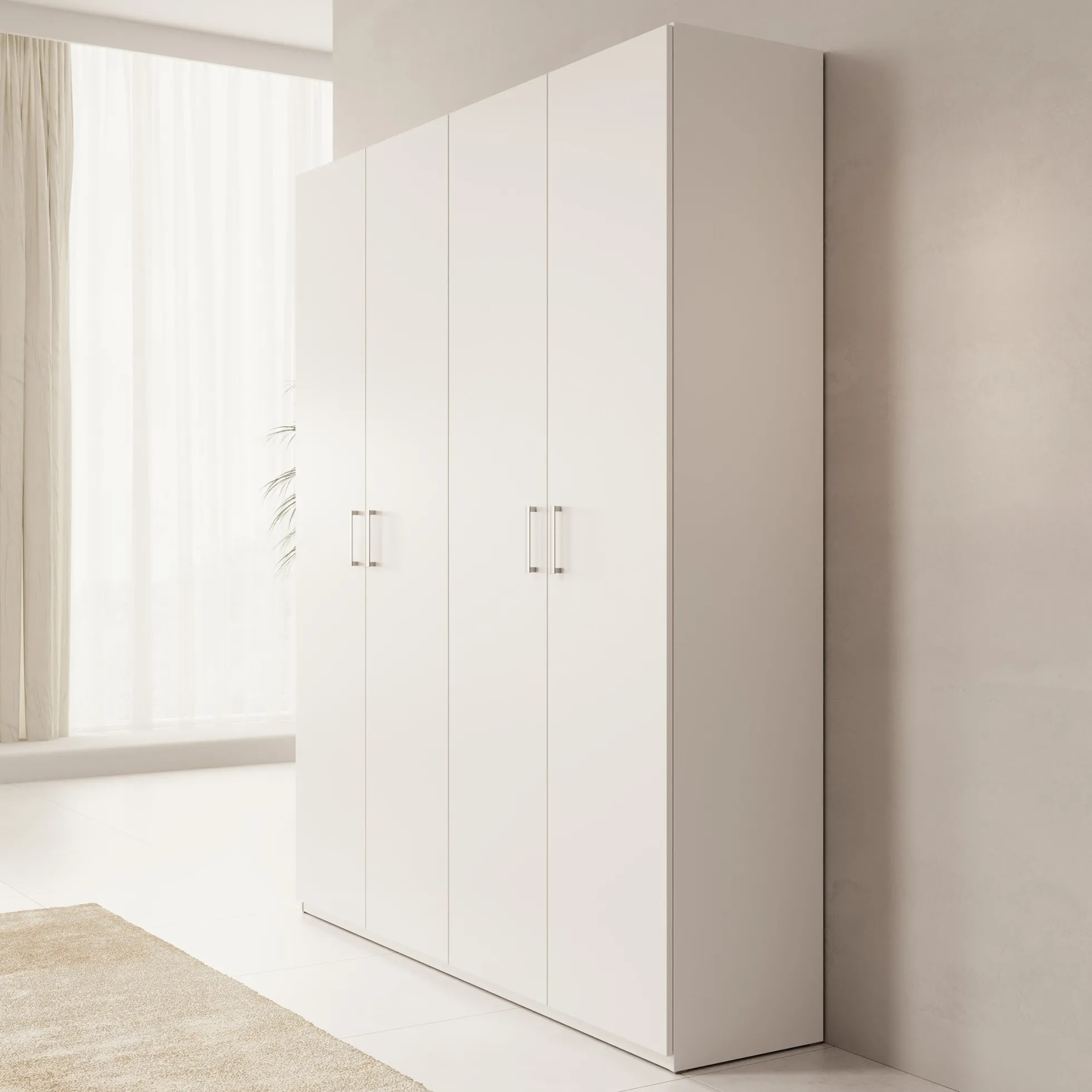 Havron - Kledingkast 4 deurs - Wit - 178x42x211 cm
