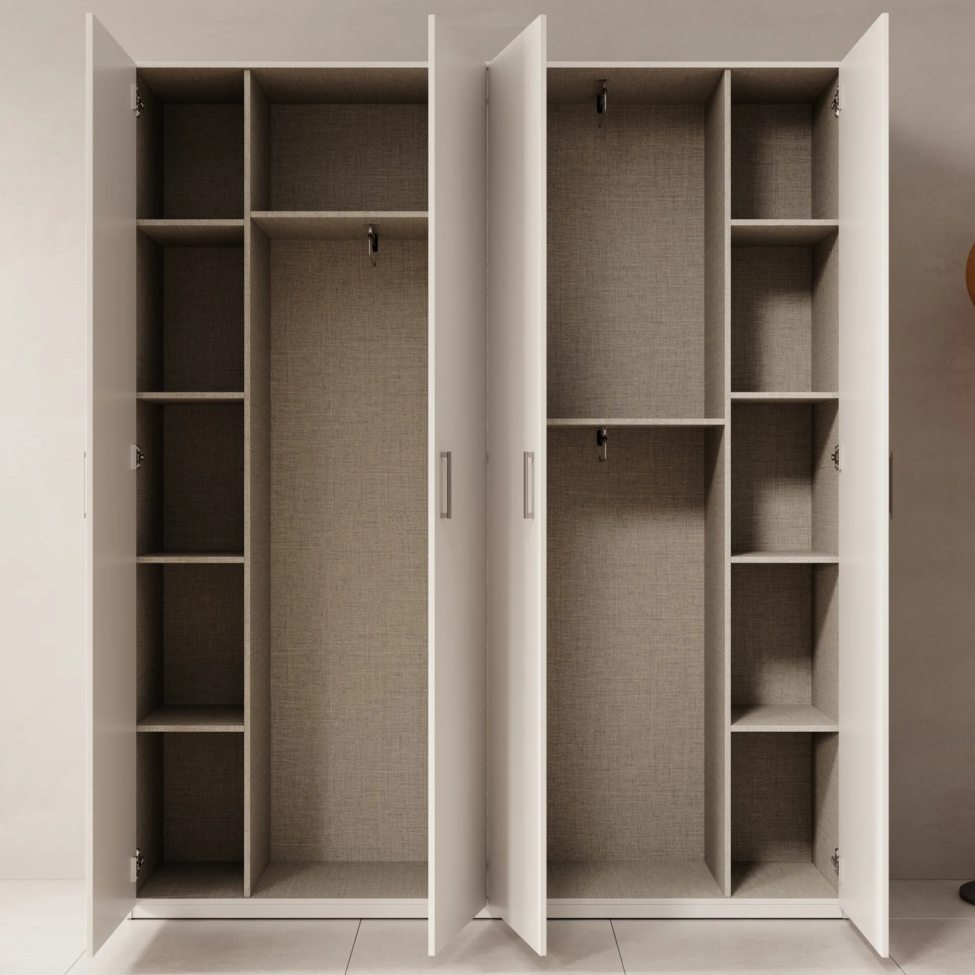 Havron - Kledingkast 4 deurs - Wit - 178x42x211 cm