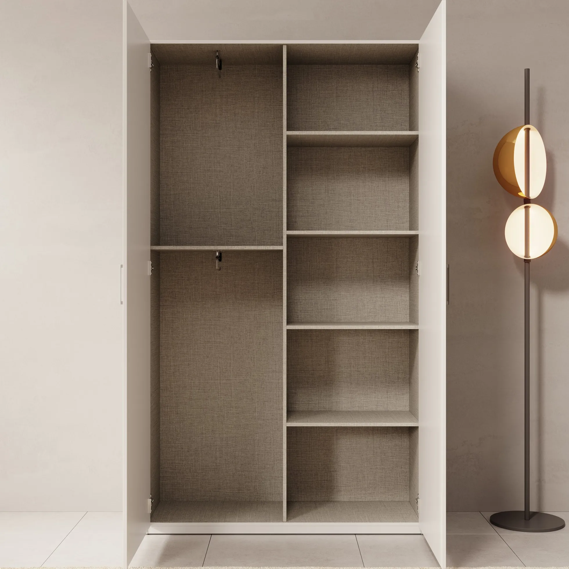 Havron - Kledingkast 2 deurs - Wit - 120x42x211 cm
