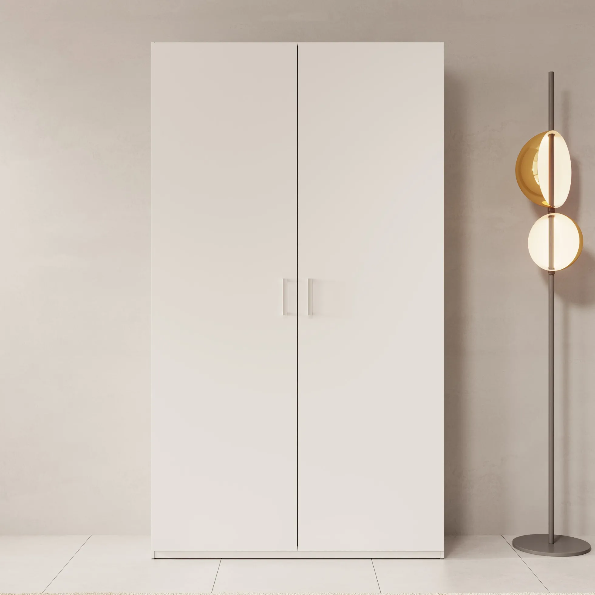 Havron - Kledingkast 2 deurs - Wit - 120x42x211 cm
