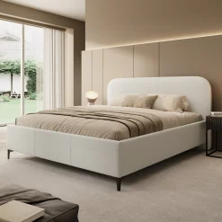 Helsink - Tweepersoonsbed - Teddystof beige - 180x200 cm