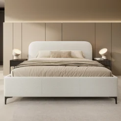 Helsink - Tweepersoonsbed - Teddystof beige - 180x200 cm