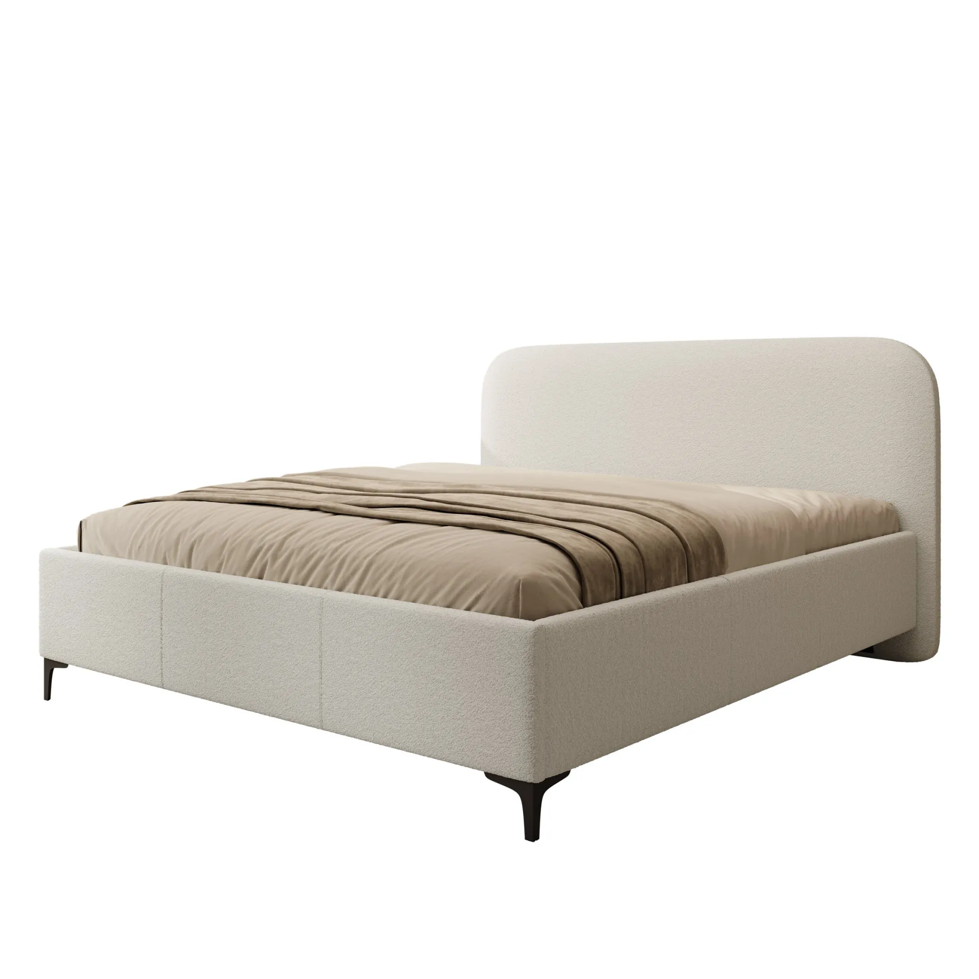 Helsink - Tweepersoonsbed - Teddystof beige - 180x200 cm