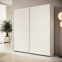 Helvar - Kledingkast met schuifdeuren - Wit - 200x39x211 cm