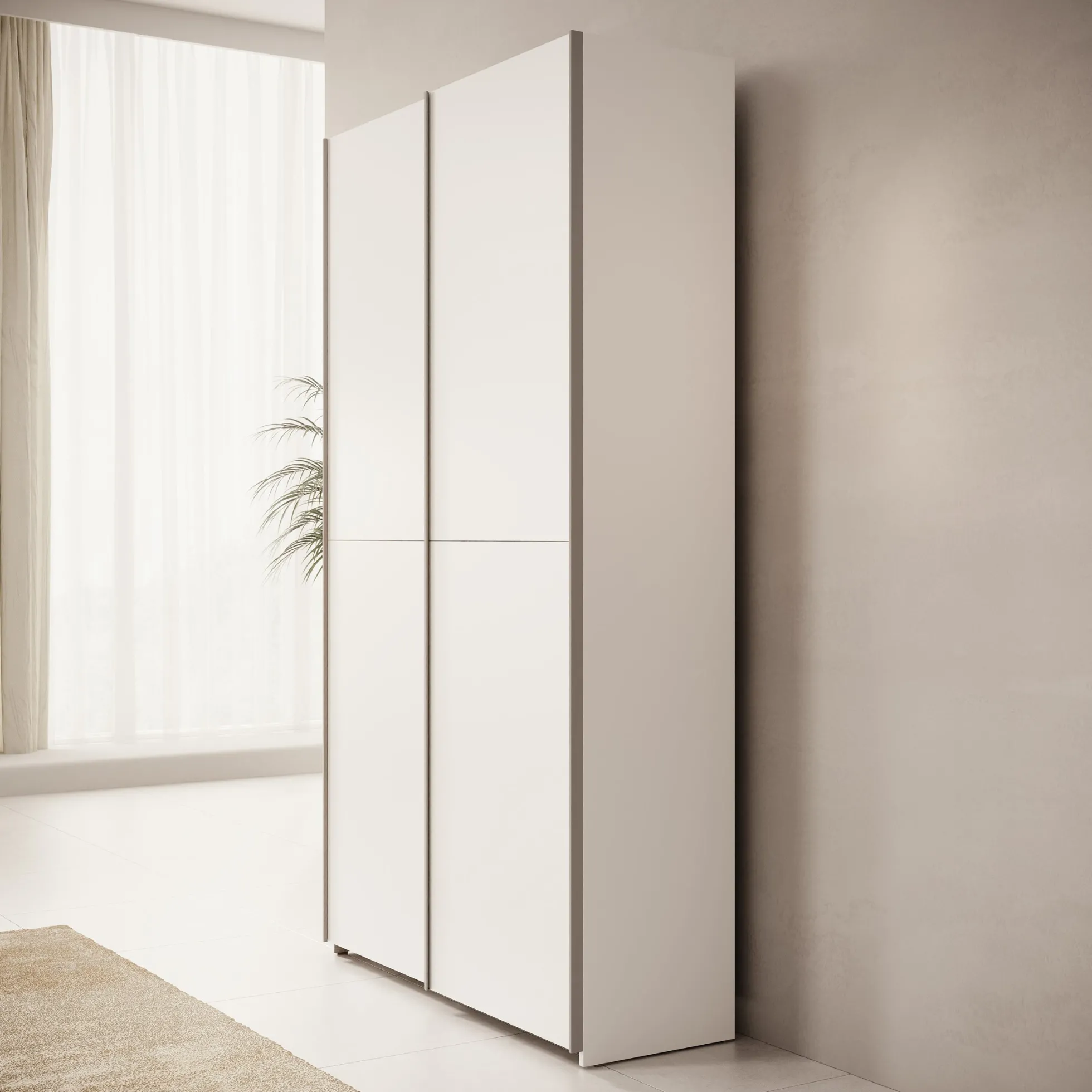 Helvar - Kledingkast met schuifdeuren - Wit - 120x39x211 cm