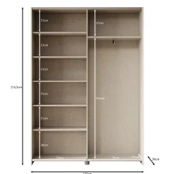Helvar - Kledingkast met schuifdeuren - Wit - 150x39x211 cm