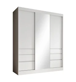 Henry - Kledingkast met schuifdeuren - Wit - 180x65x216 cm