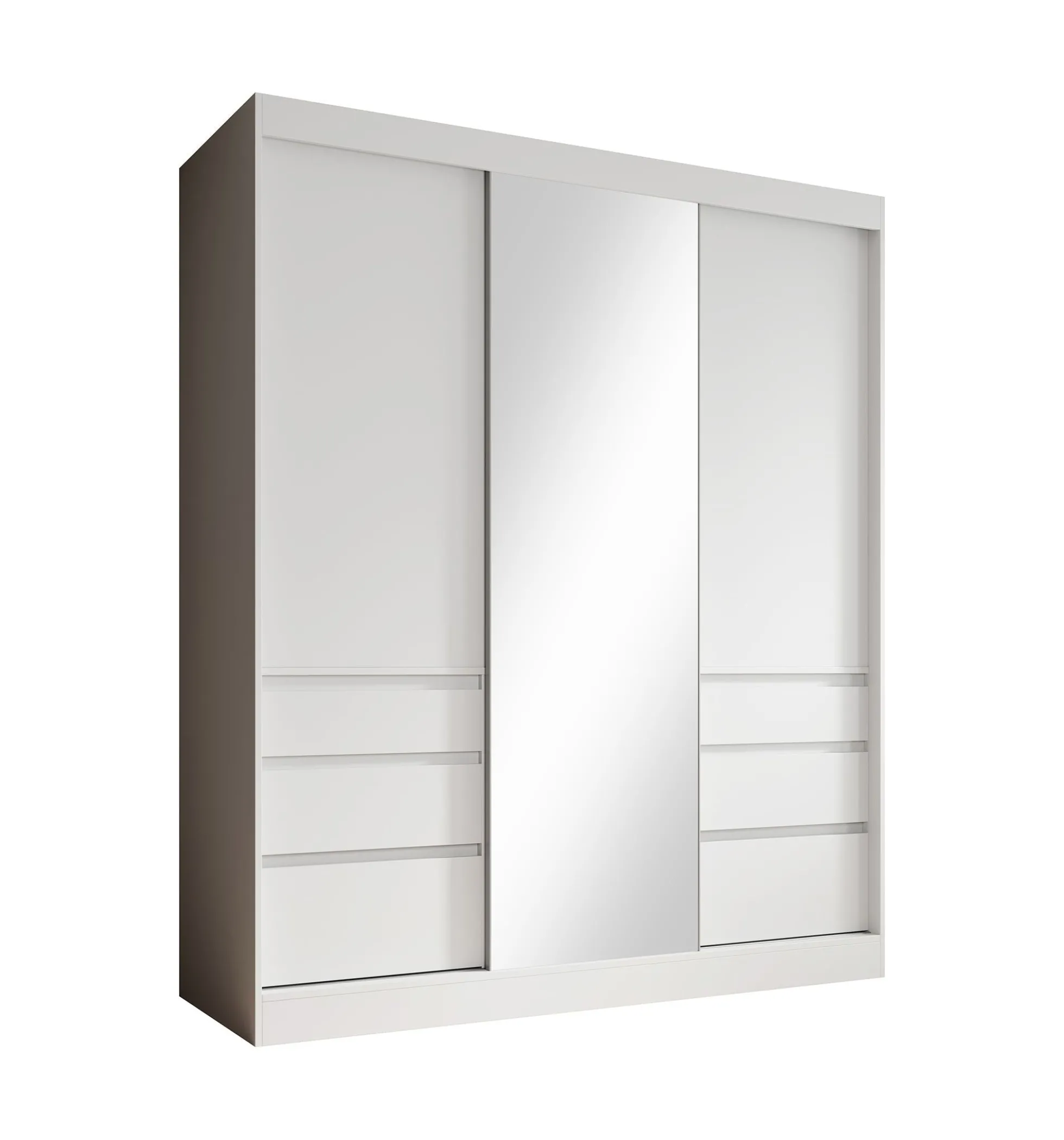 Henry - Kledingkast met schuifdeuren - Wit - 180x65x216 cm