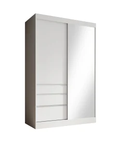 Henry - Kledingkast met schuifdeuren - Wit - 140x65x216 cm