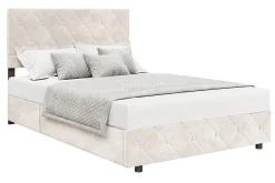 Hernandez - Tweepersoonsbed met opbergruimte - Beige - 140x200 cm