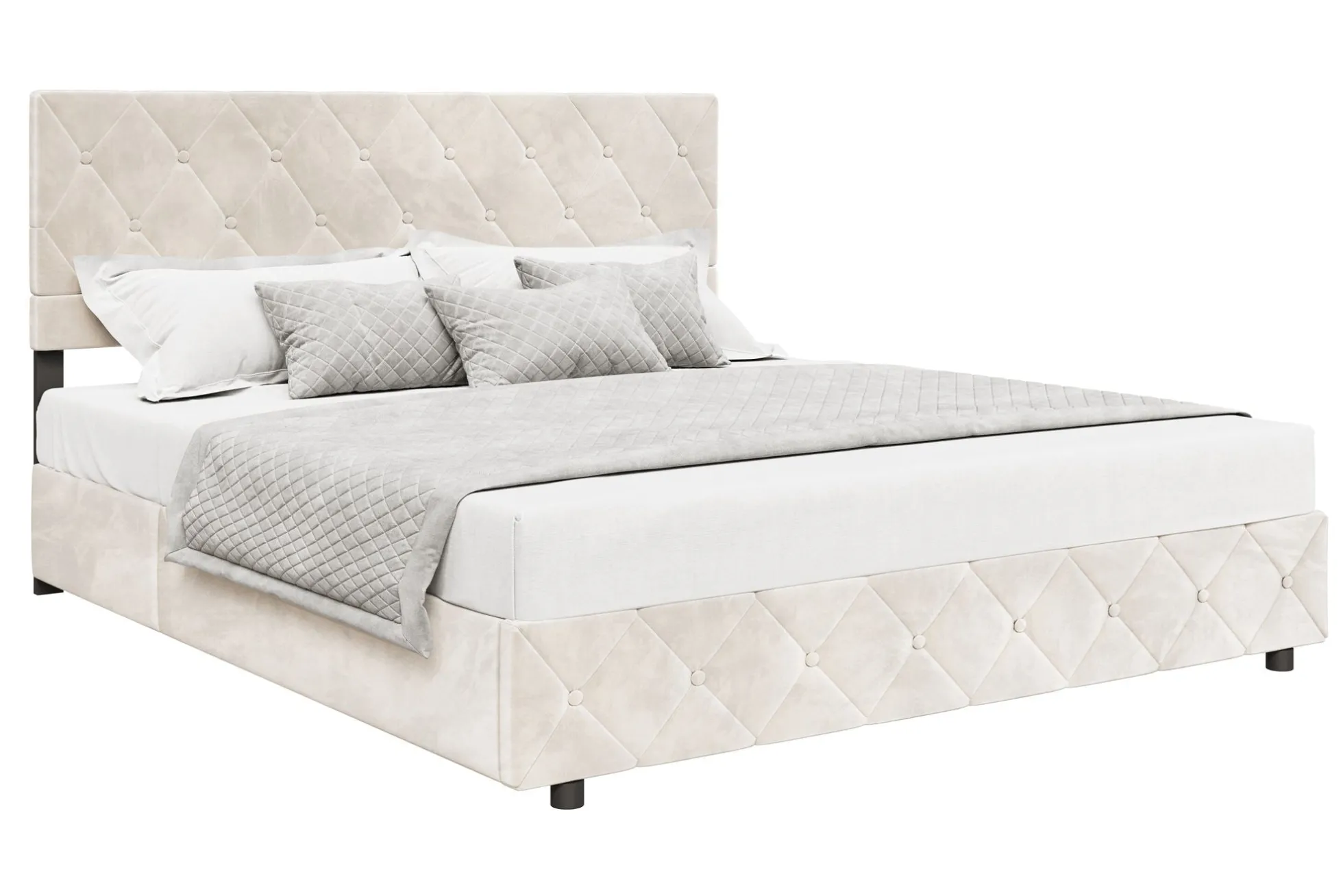 Hernandez - Tweepersoonsbed met opbergruimte - Beige - 180x200 cm