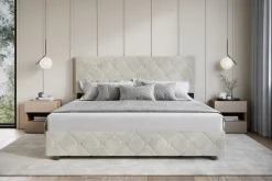 Hernandez - Tweepersoonsbed met opbergruimte - Beige - 180x200 cm