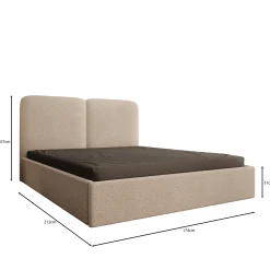 Hibrido - Tweepersoonsbed - Beige teddystof - 160x200 cm