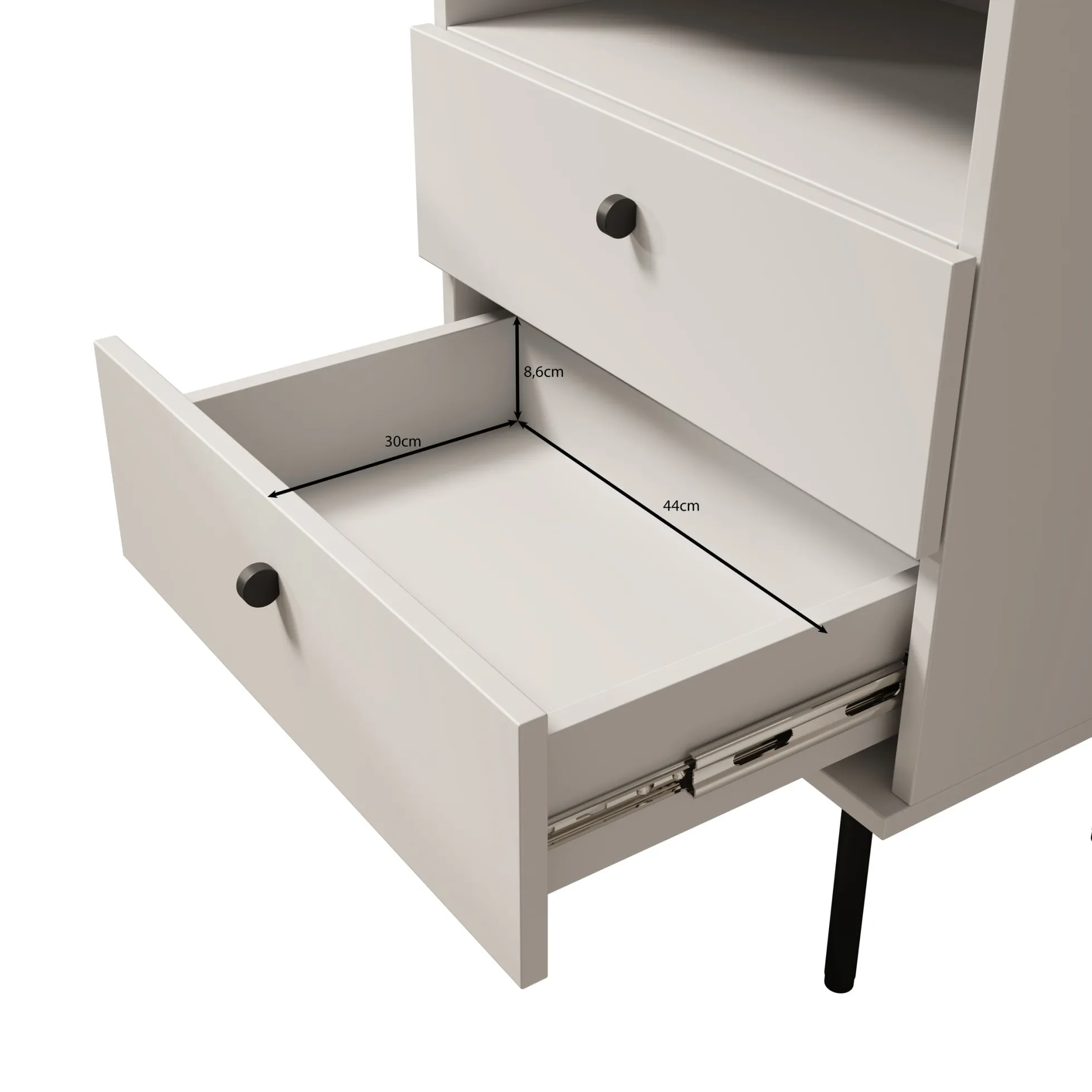 Hidde 2 - Nachtkastje - Beige - 50x36x69 cm