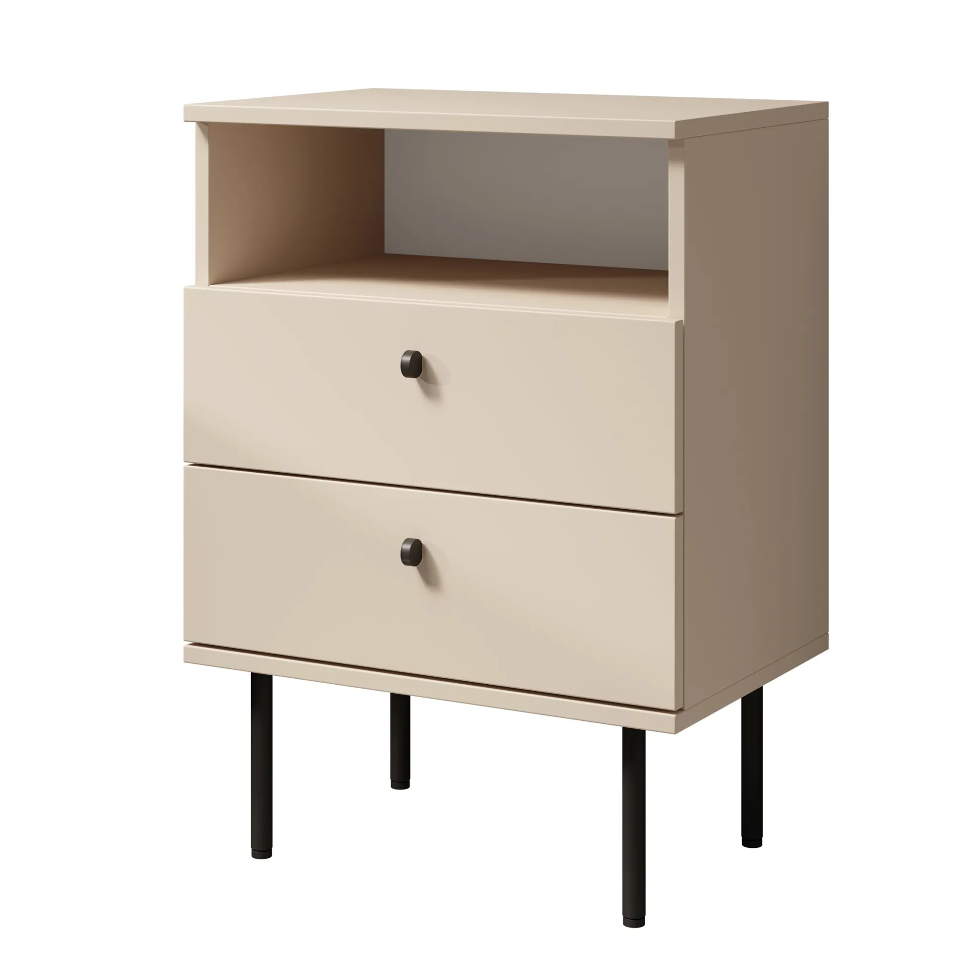 Hidde 2 - Nachtkastje - Beige - 50x36x69 cm