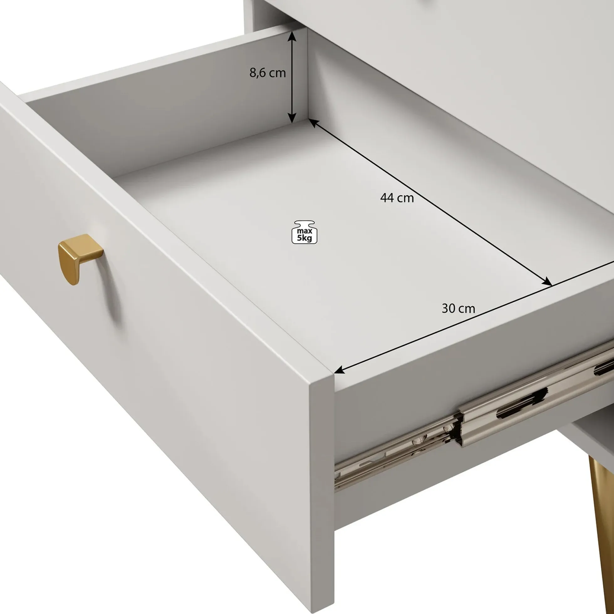 Hidde - Nachtkastje - Beige - 50x36x69 cm