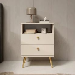 Hidde - Nachtkastje - Beige - 50x36x69 cm