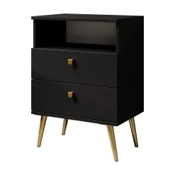 Hidde - Nachtkastje - Zwart - 50x36x69 cm