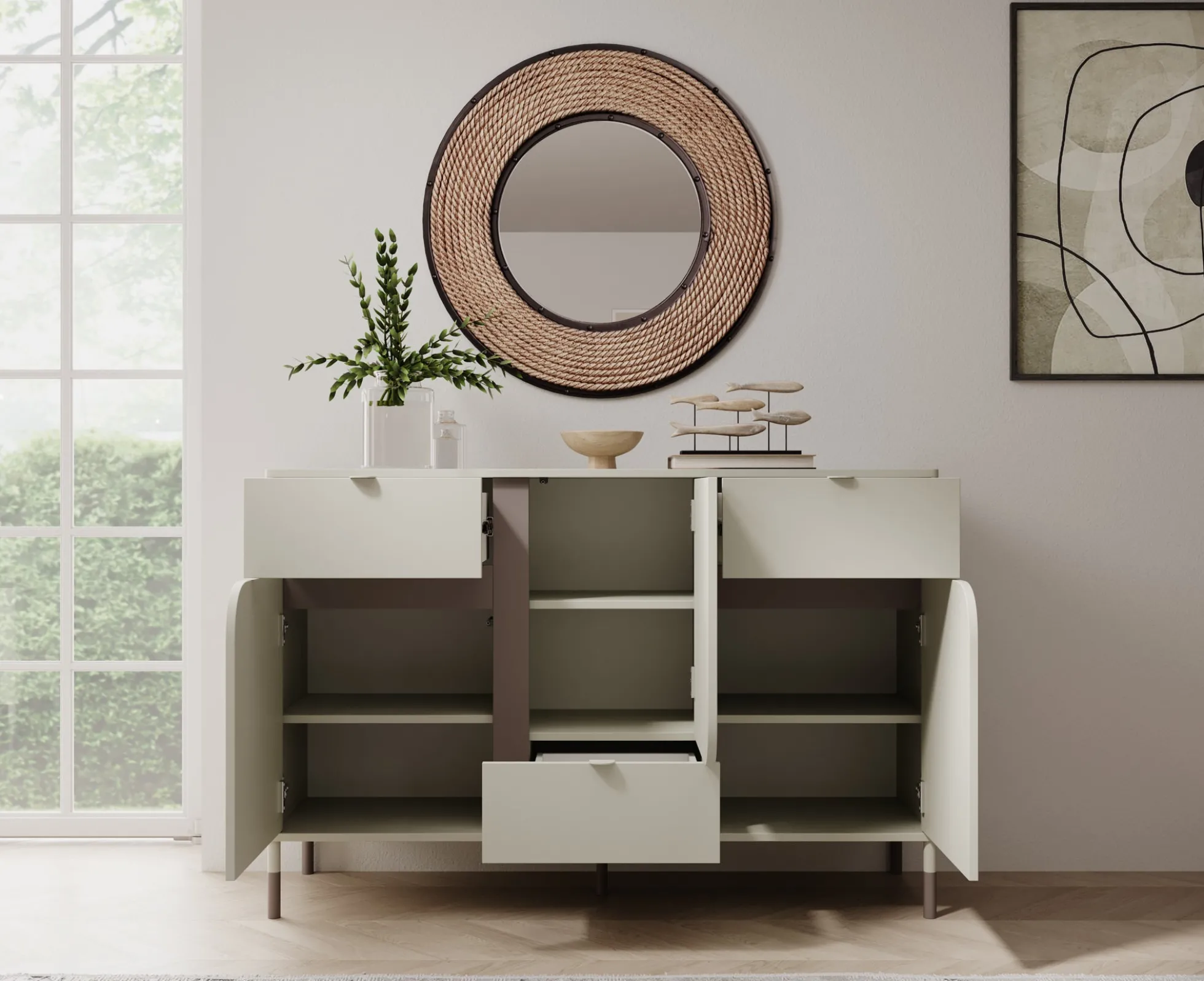 Hill - Dressoir - Beige - 130x40x87 cm