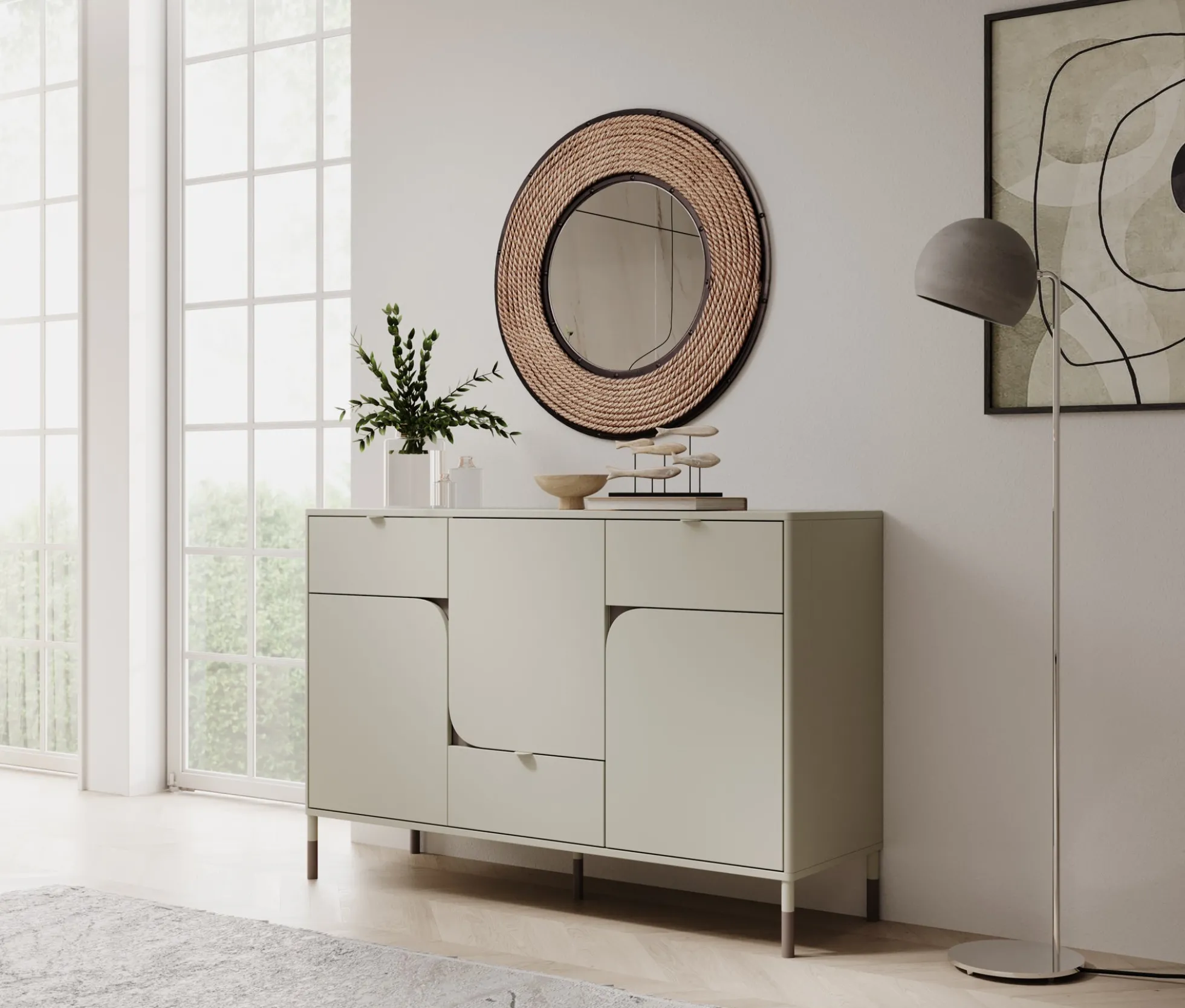 Hill - Dressoir - Beige - 130x40x87 cm