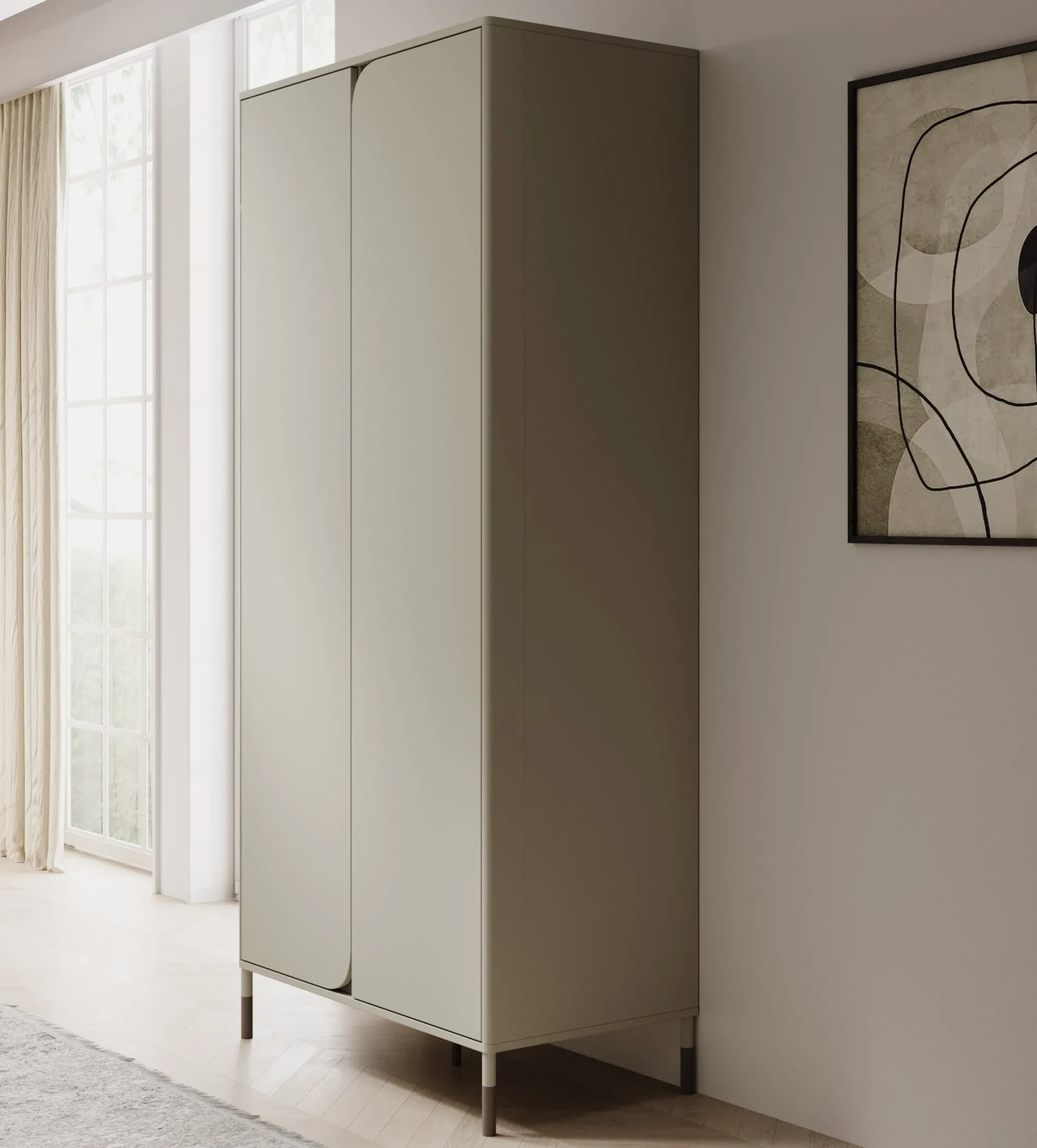 Hill - Kledingkast 2-deurs - Beige - 92x50x201 cm