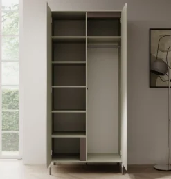 Hill - Kledingkast 2-deurs - Beige - 92x50x201 cm