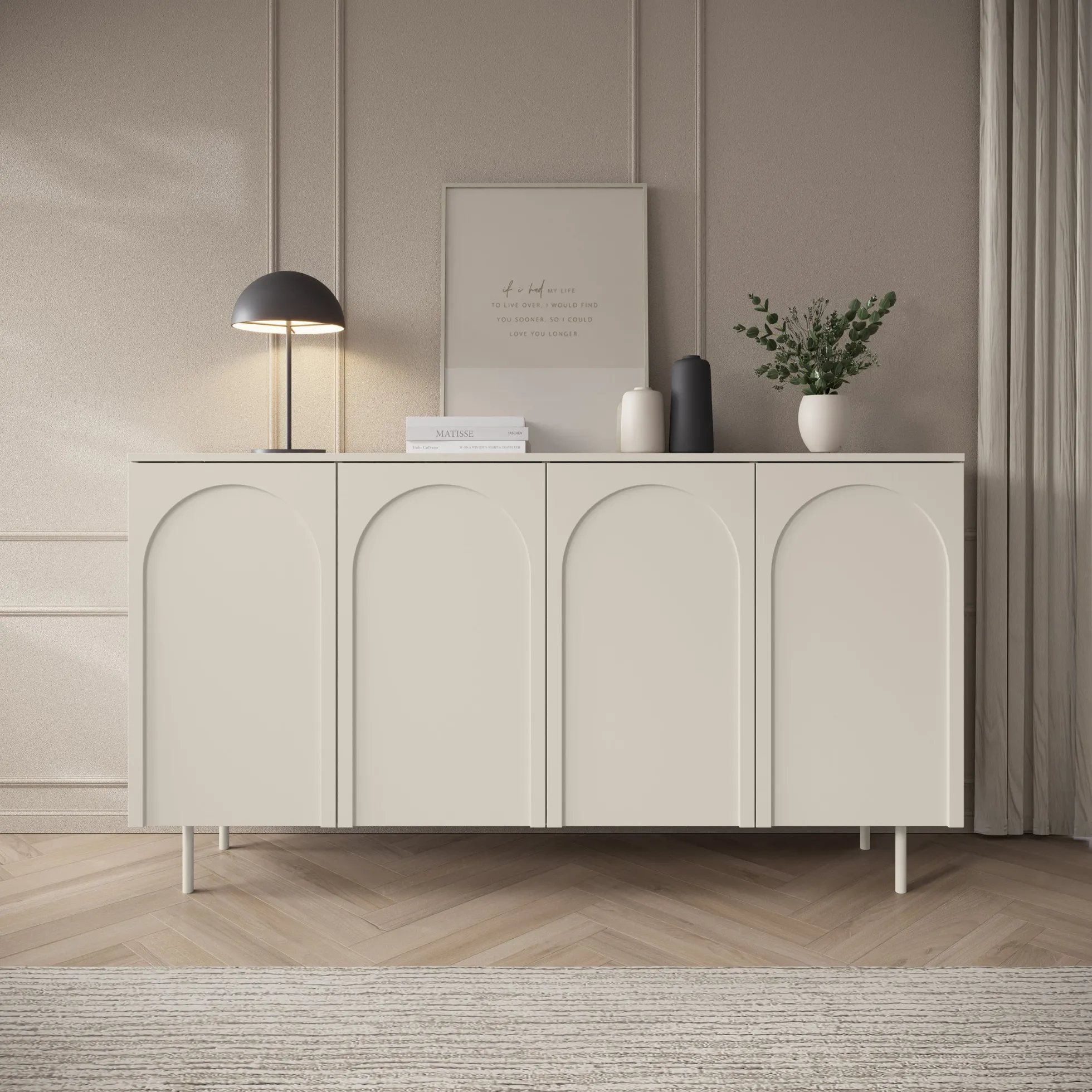 Hilo - Dressoir - Beige - 161x42x88 cm