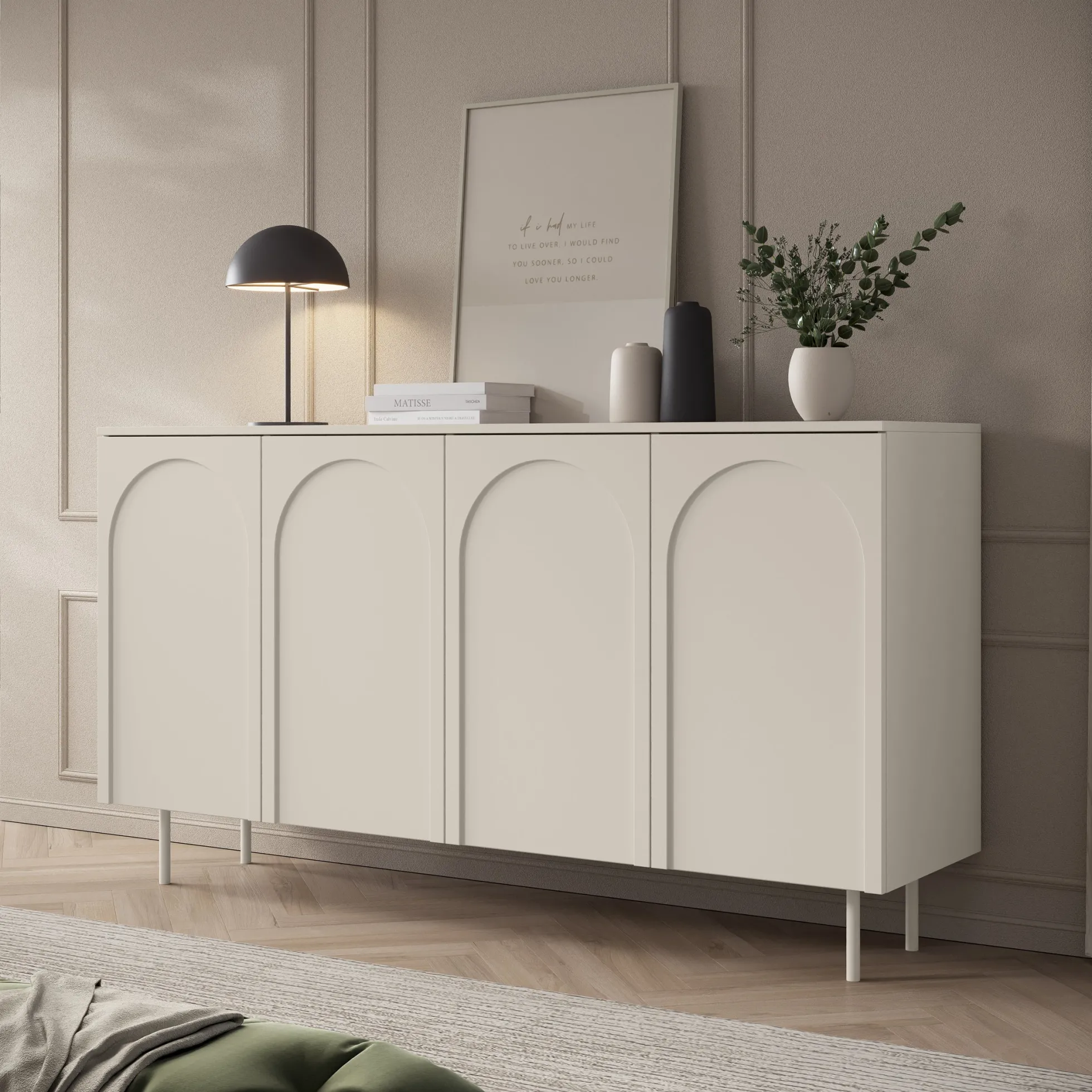 Hilo - Dressoir - Beige - 161x42x88 cm