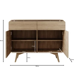 Hoshii - Dressoir - Eikenpatroon - 108x39x84 cm