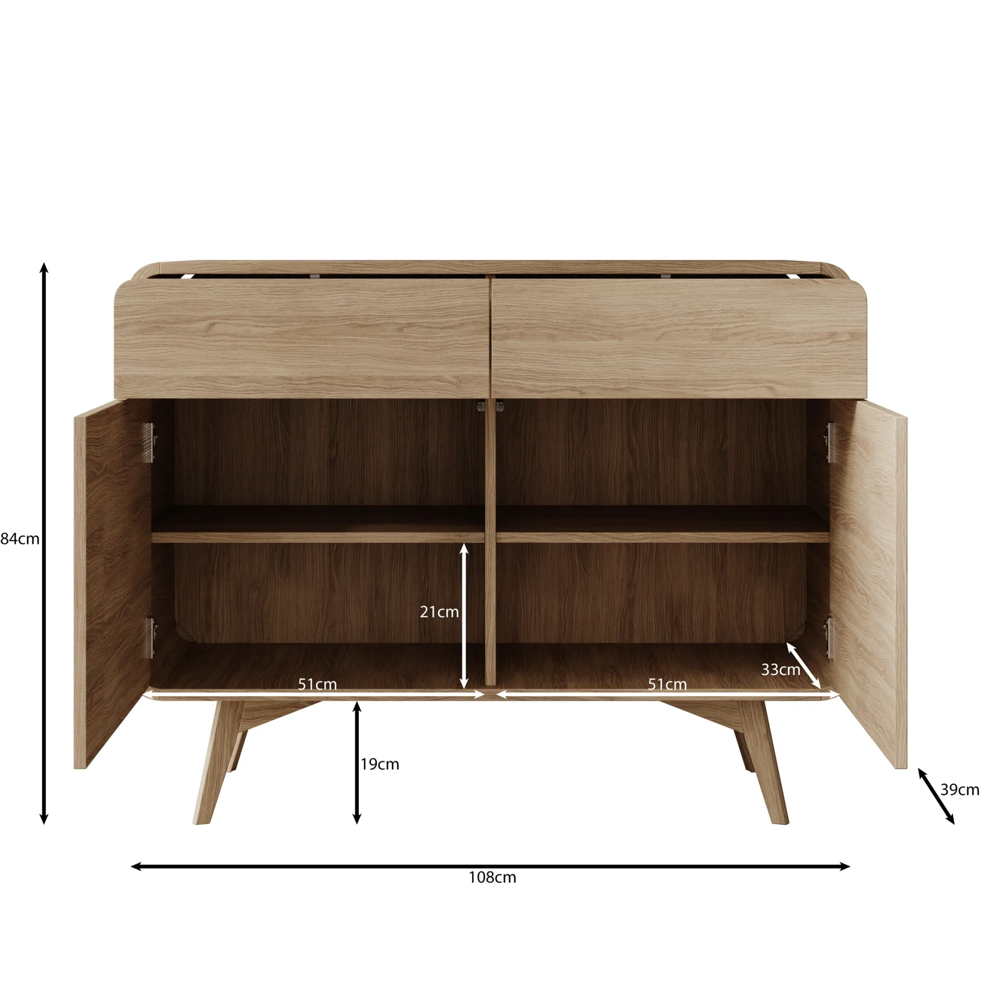 Hoshii - Dressoir - Eikenpatroon - 108x39x84 cm