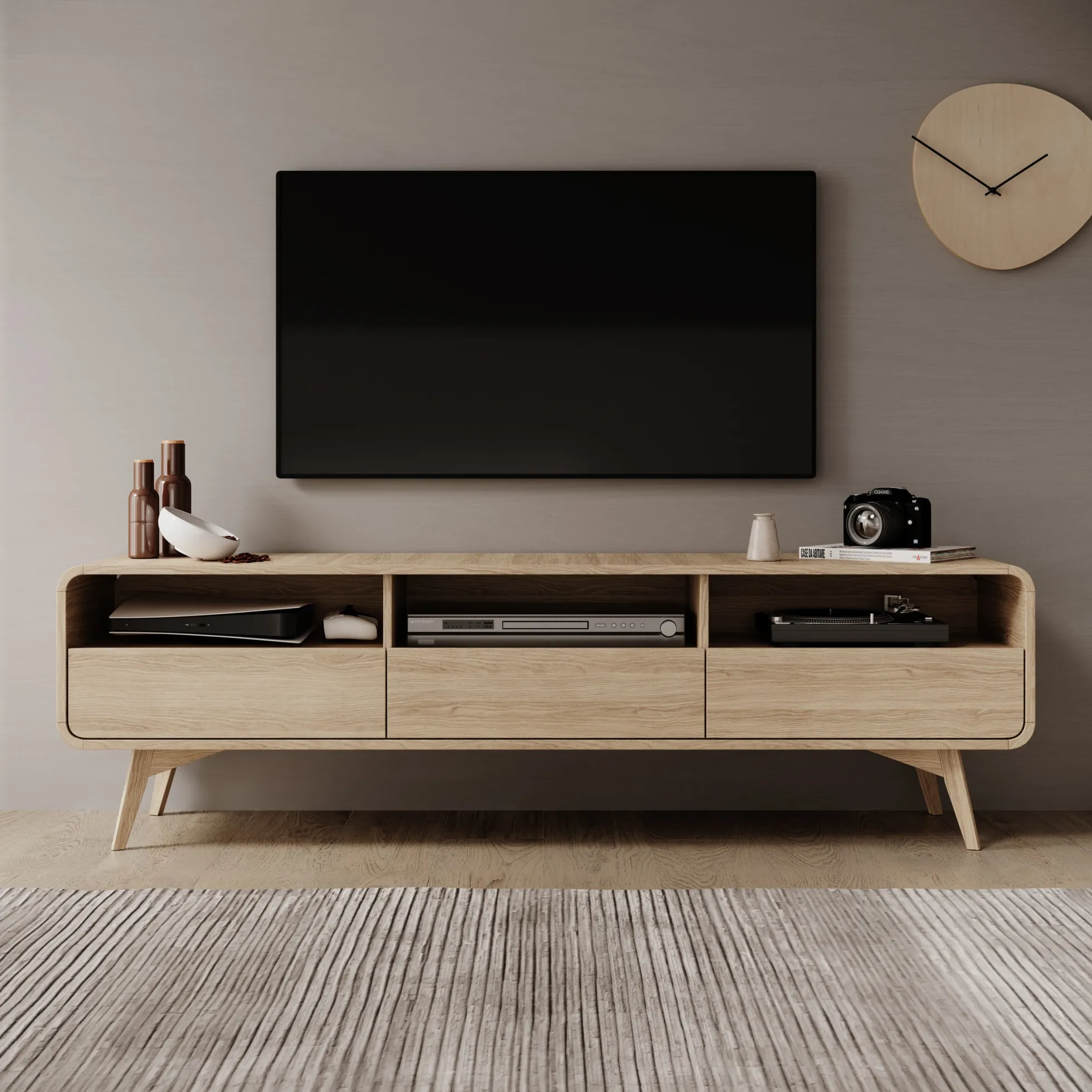 Hoshii - TV-Meubel - Eikenpatroon - 180x39x53 cm