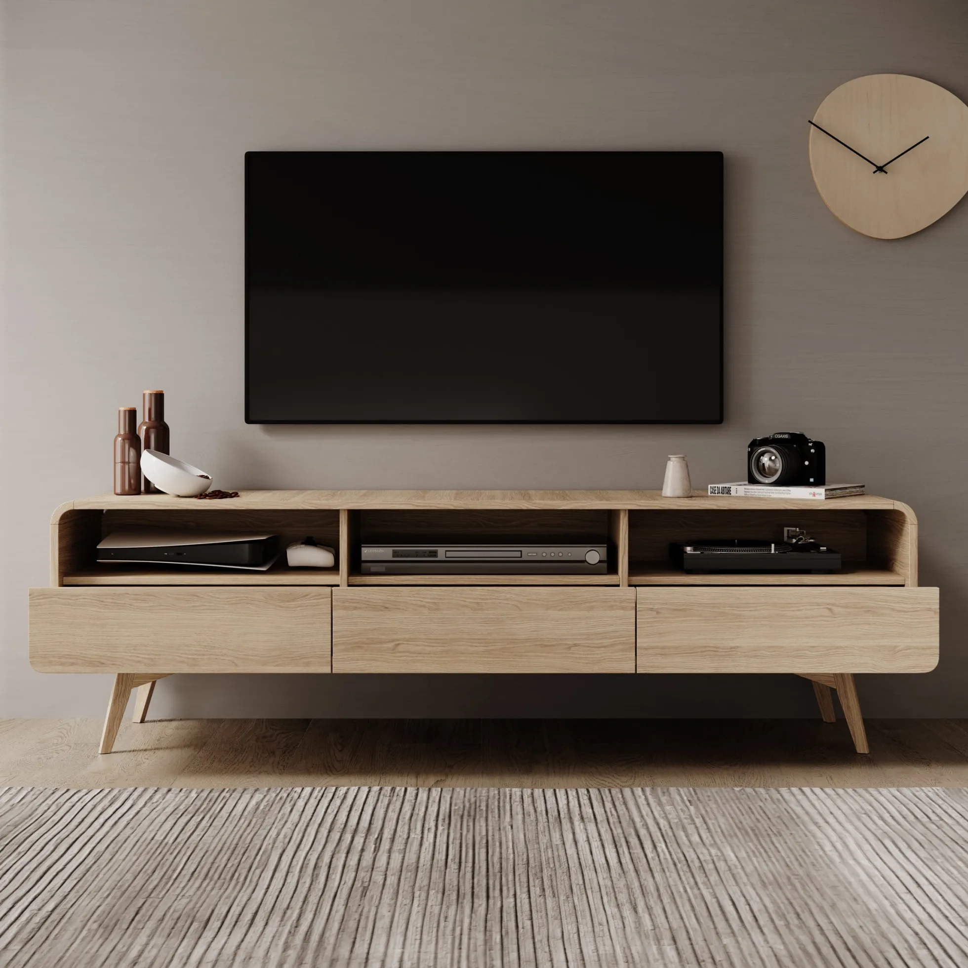 Hoshii - TV-Meubel - Eikenpatroon - 180x39x53 cm