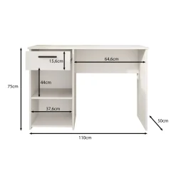 Hyatt - Bureau - Eiken/wit - 156x55 cm
